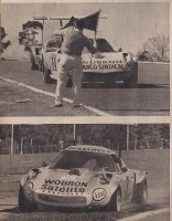 En la de arriba Federico URRUTI, y Tullio RIVA. Abajo, PAIRETTI con su Nova III Chevrolet (Liebre III) sufrió por demás con las pinchaduras.